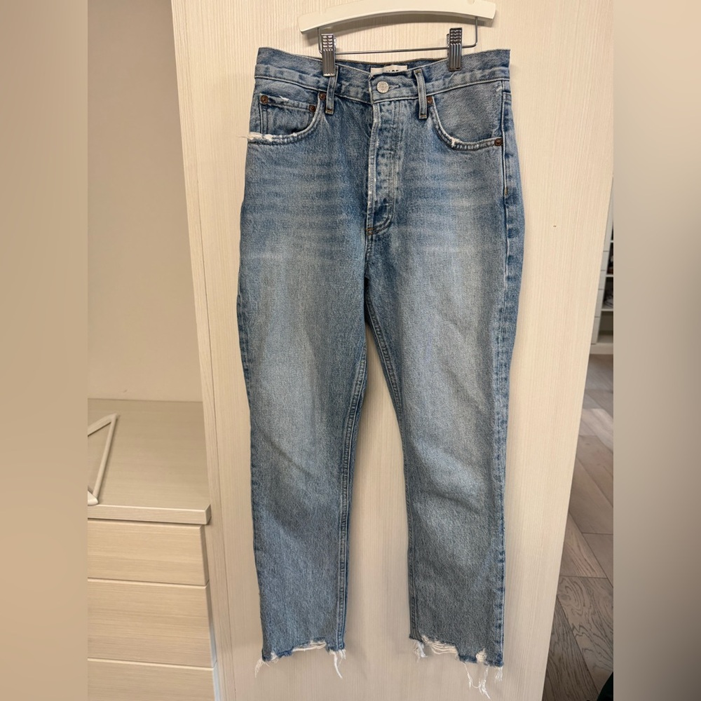 Agolde women’s A056F-1206 Riley crop high rise straight jeans